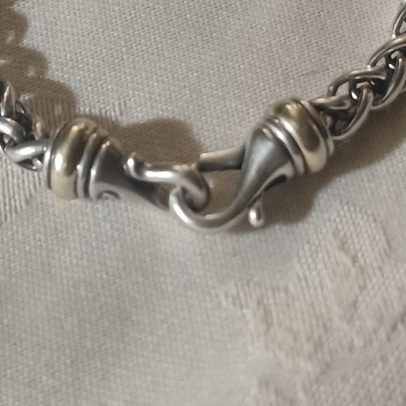 David Yurman Wheat Chain Bracelet, SS & 14k - Picture 3 of 11